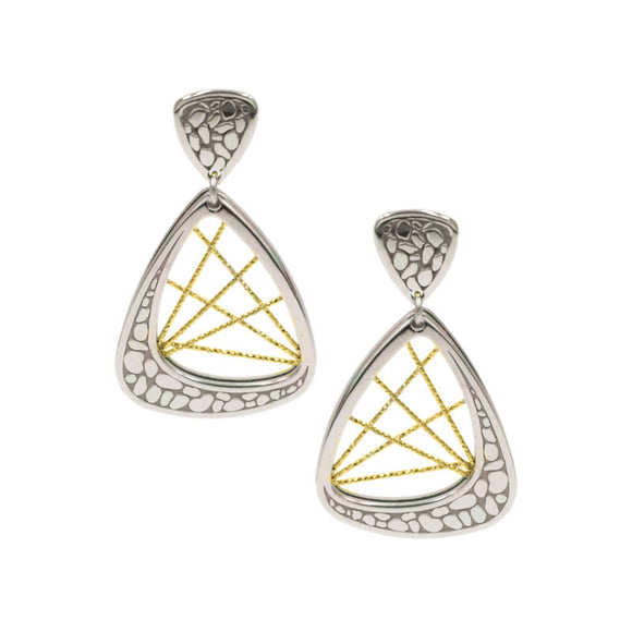 Sterling Silver and Yellow Gold Plated Milky Way Earrings