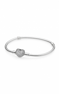 Mevrouw uitvinding Verhuizer Pandora Moments Sparkling Heart Clasp Snake Chain Bracelet – Reichman  Jewelers