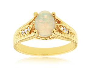 OPAL & DIAMOND RING (3876F)