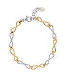 STERLING SILVER/ YELLOW GOLD PLATED INFINITY BRACELET