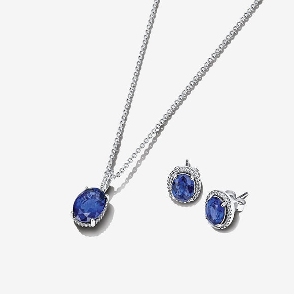 Pandora Timeless Pavé Round Pendant Necklace and Earrings Set