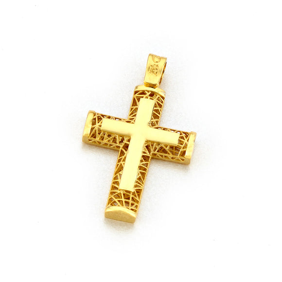 14K Gold Filigree Greek Cross 2.0GR