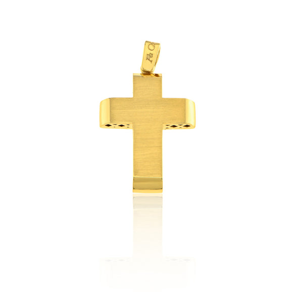14K Solid Yellow Gold Greek Cross 3.7 GR