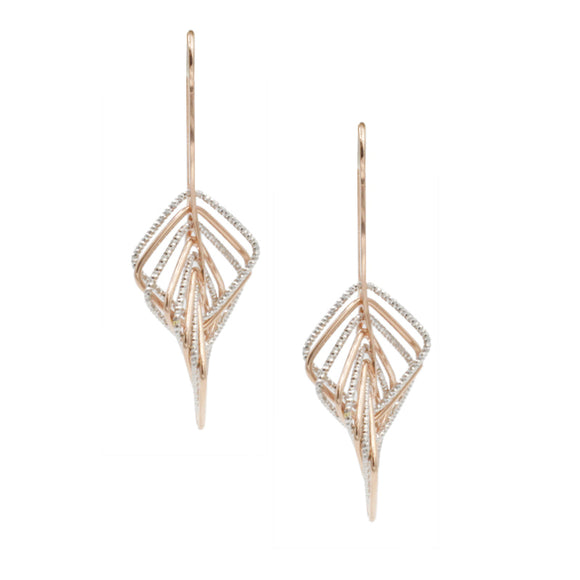 STERLING SILVER AND ROSE GOLD PLATED RILEY EARRINGS