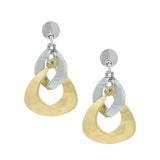 STERLING SILVER AND YELLOW GOLD PLATED INTERLINK EARRINGS