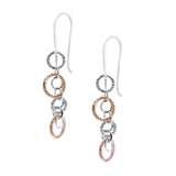 STERLING SILVER + ROSE GOLD PLATED CIRCULATION EARRINGS
