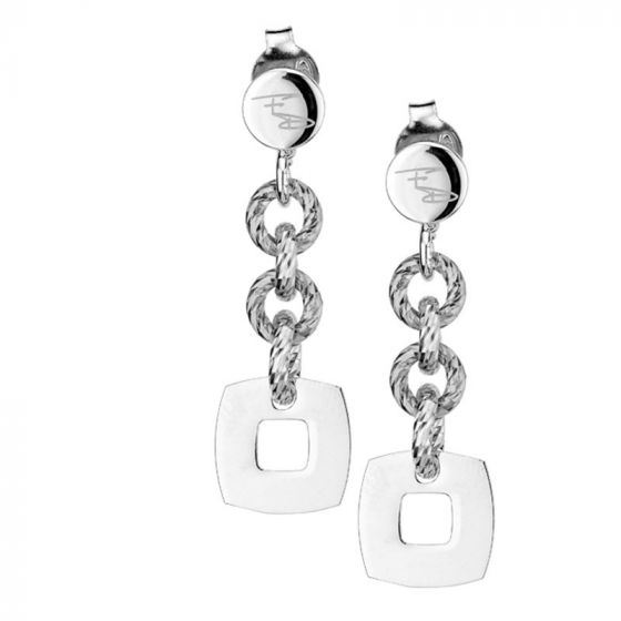 STERLING SILVER GLIMMER AND SQUARE EARRINGS