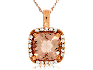 MORGANITE & DIAMOND PENDANT (PC6154M)