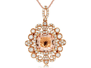 MORGANITE & DIAMOND PENDANT (PC6527M)