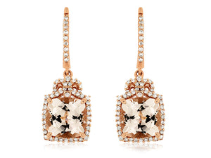 MORGANITE & DIAMOND EARRING (PC6539M)