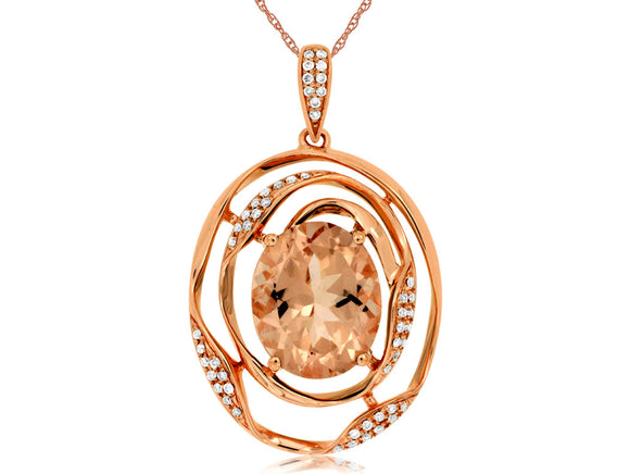 MORGANITE & DIAMOND PENDANT (PC7108M)