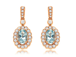 AQUAMARINE & DIAMOND EARRING (PC8305Q)