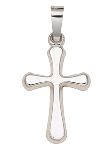 14 KT - White Gold - Cross - 1/2" X 3/4"