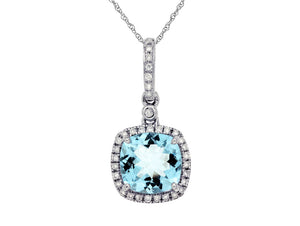 AQUAMARINE & DIAMOND PENDANT (WC6065Q)