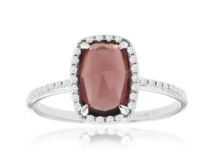 RHODOLITE & DIAMOND RING (WC6366L)