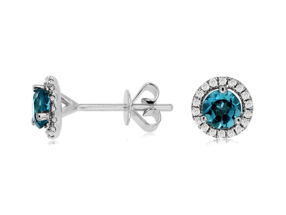 BLUE TOPAZ & DIAMOND EARRING (WC6404B)