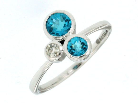 BLUE TOPAZ & DIAMOND RING (WC7016B)