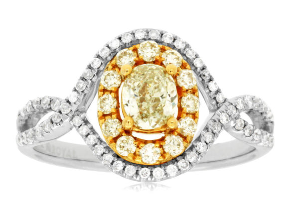 YELLOW DIAMOND & DIAMOND RING (WC7424Y)