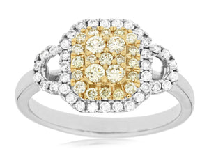 YELLOW DIAMOND & DIAMOND RING (WC7574Y)