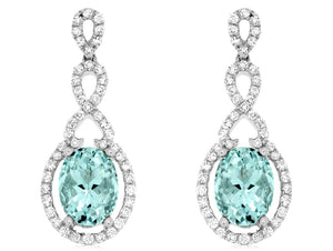 AQUAMARINE & DIAMOND EARRING (WC7679Q)