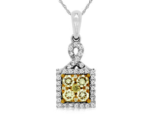 YELLOW DIA & DIAMOND PENDANT (WC7854Y)