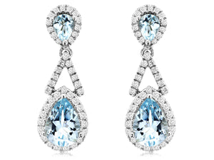 AQUAMARINE & DIAMOND EARRING (WH1179Q)