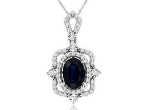 SAPPHIRE & DIAMOND PENDANT (WH1236S)