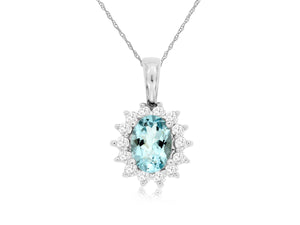 AQUAMARINE & DIAMOND PENDANT (WP3188Q)