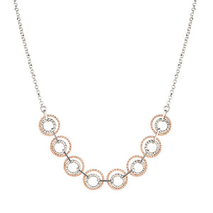 STERLING SILVER ROSE GOLD PLATED CIRCLE BAR NECKLACE